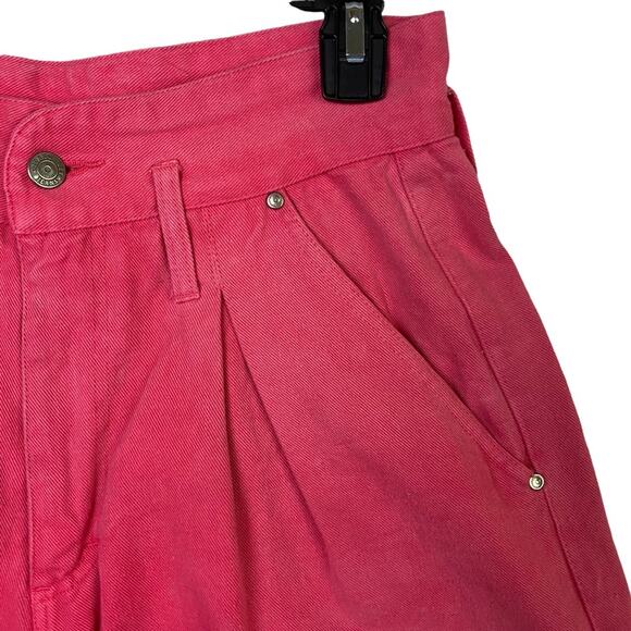 Gitano Vintage Gen X 80's Pink Very High Rise Pleated 100% Cotton Shorts Size 10 - Picture 2 of 5